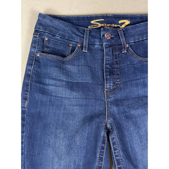 Seven7 Tummyless High Rise Womens 6 Stretch Skinny Jeans Blue Denim - Picture 2 of 13